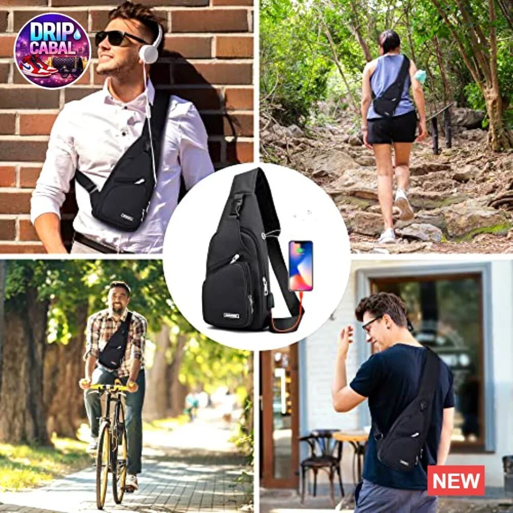 Waterproof PU Leather Crossbody Sling Bag Backpack Daypack